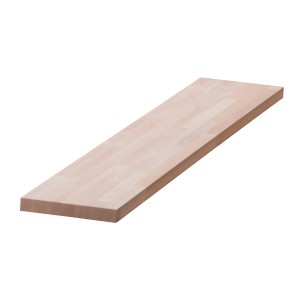 Fein geschliffene Leimholzplatte Buche, 120x60x2,8 cm, ideal für Regalböden und Möbelbau.