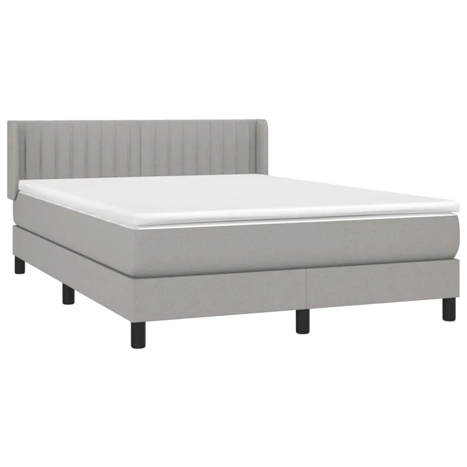 vidaXL Boxspringbett mit Matratze Hellgrau 140x200 cm Stoff 3129873 günstig online kaufen