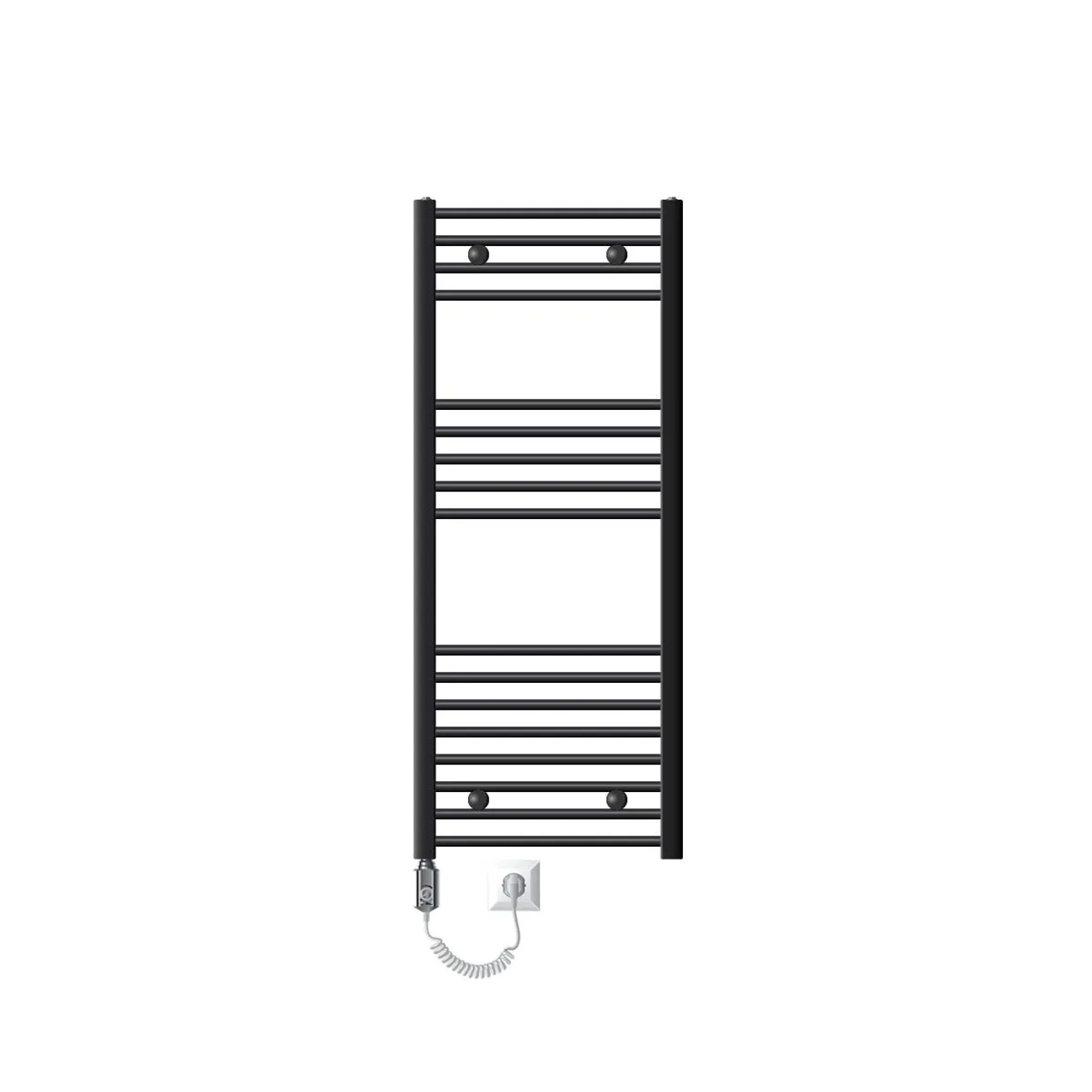 LuxeBath Badheizkörper 500x1200mm Anthrazit Gebogen und Heizstab 900W