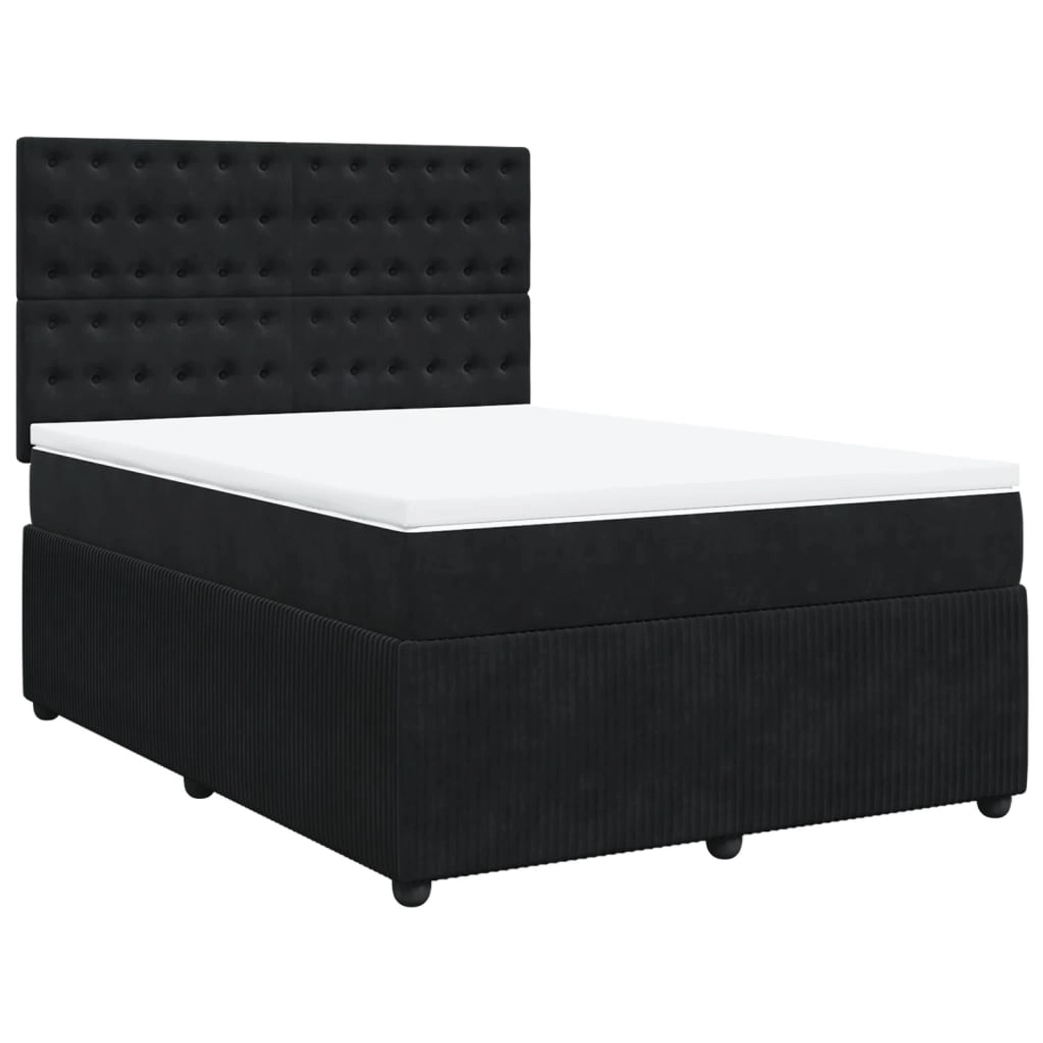 vidaXL Boxspringbett mit Matratze Schwarz 160x200 cm Samt2098832 günstig online kaufen