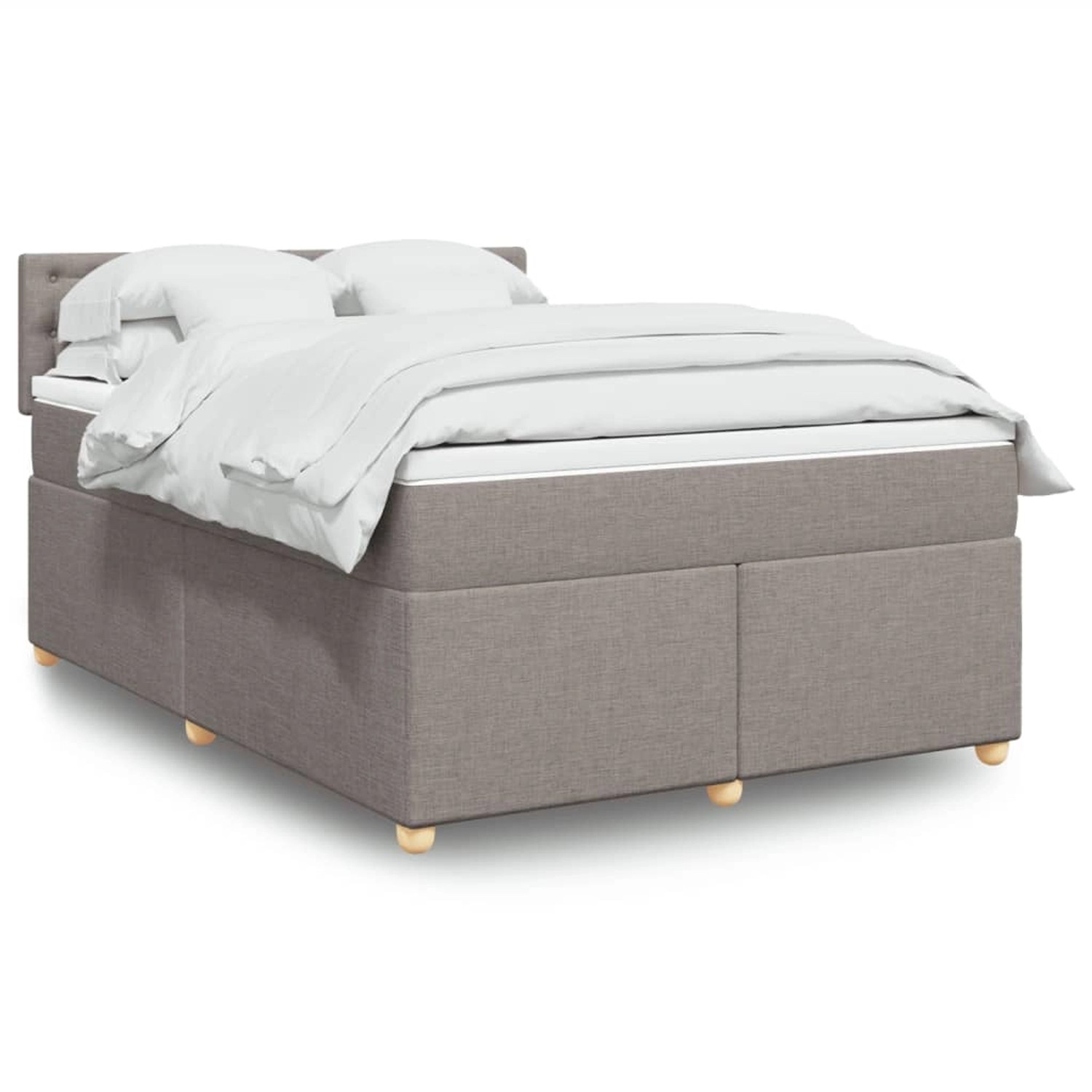 vidaXL Boxspringbett mit Matratze Taupe 140x190 cm Stoff 3288993 günstig online kaufen