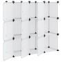 vidaXL Aufbewahrungswürfel-Organizer mit 9 Würfeln und Türen Transparent PP 340557_4