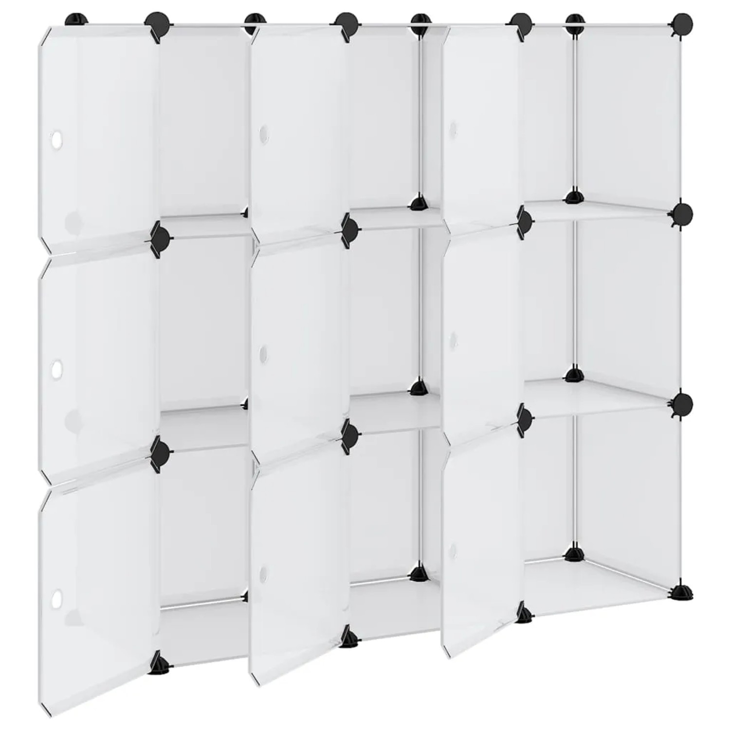vidaXL Aufbewahrungswürfel-Organizer mit 9 Würfeln und Türen Transparent PP 340557_4