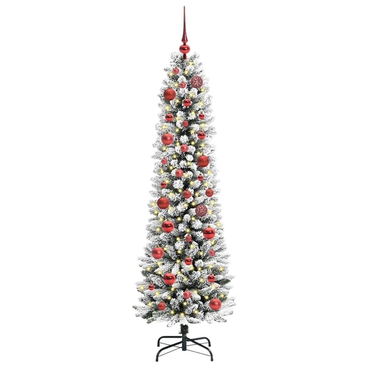 vidaXL Künstlicher Weihnachtsbaum mit 150 LEDs Grün und Weiß 150 cm 3396093