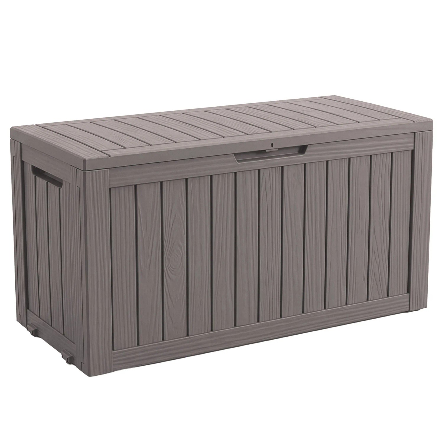 Floordirekt Gartenbox Holzoptik Wetterfest Auflagenbox Kissenbox Braun 270 L