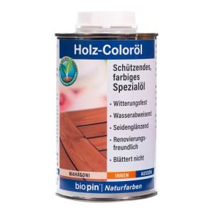 Dose biopin Holz-Coloröl Mahagoni für Innen- und Außenbereich.