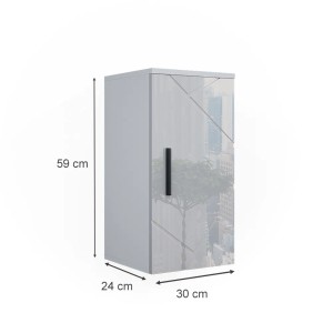 Vicco Badschrank Irma, weiß hochglänzend, 30x59 cm, hängend, für Badregale & Badablagen.