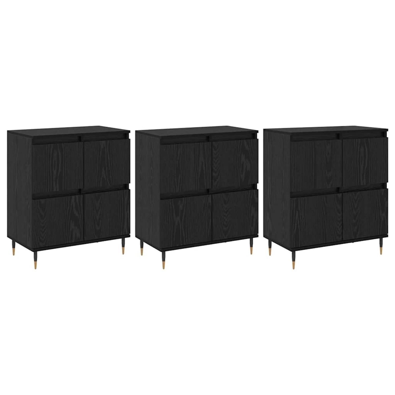 vidaXL Sideboards 3 Stk Schwarz Eichen-Optik 180 x 35 x 70 cm 3394511 günstig online kaufen
