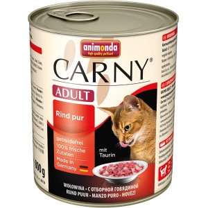 Animonda Carny Adult Katzen-Nassfutter Rind Pur, 800g Dose. Alleinfutter für ausgewachsene Katzen.