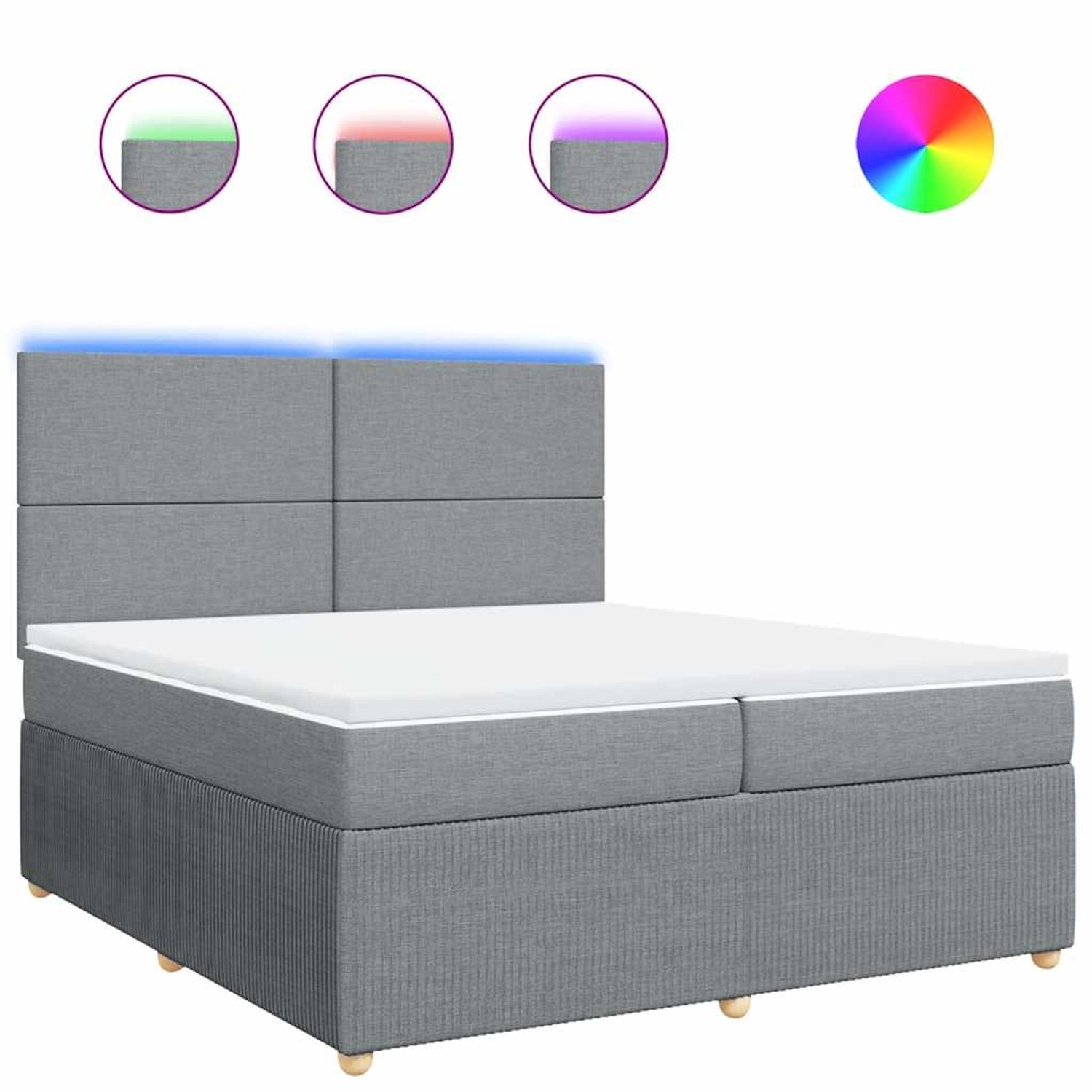 vidaXL Boxspringbett mit Matratze Hellgrau 200x200 cm Stoff 3294456 günstig online kaufen