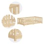 ML-Design Kinderbett 70x140 cm aus hellem Kiefernholz mit Rausfallschutz und Lattenrost. Montessori-Stil.