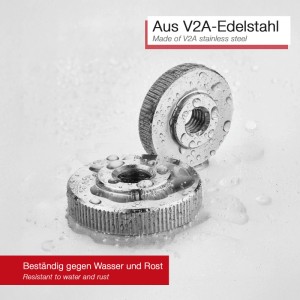 SOTECH 4er Set Rändelmutter M6 Edelstahl V2A SS304 Flache Form DIN 467 Griffmutter