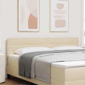 vidaXL LED Kopfteil mit LED-Lichtleisten Creme 180 cm Polyester 3338004