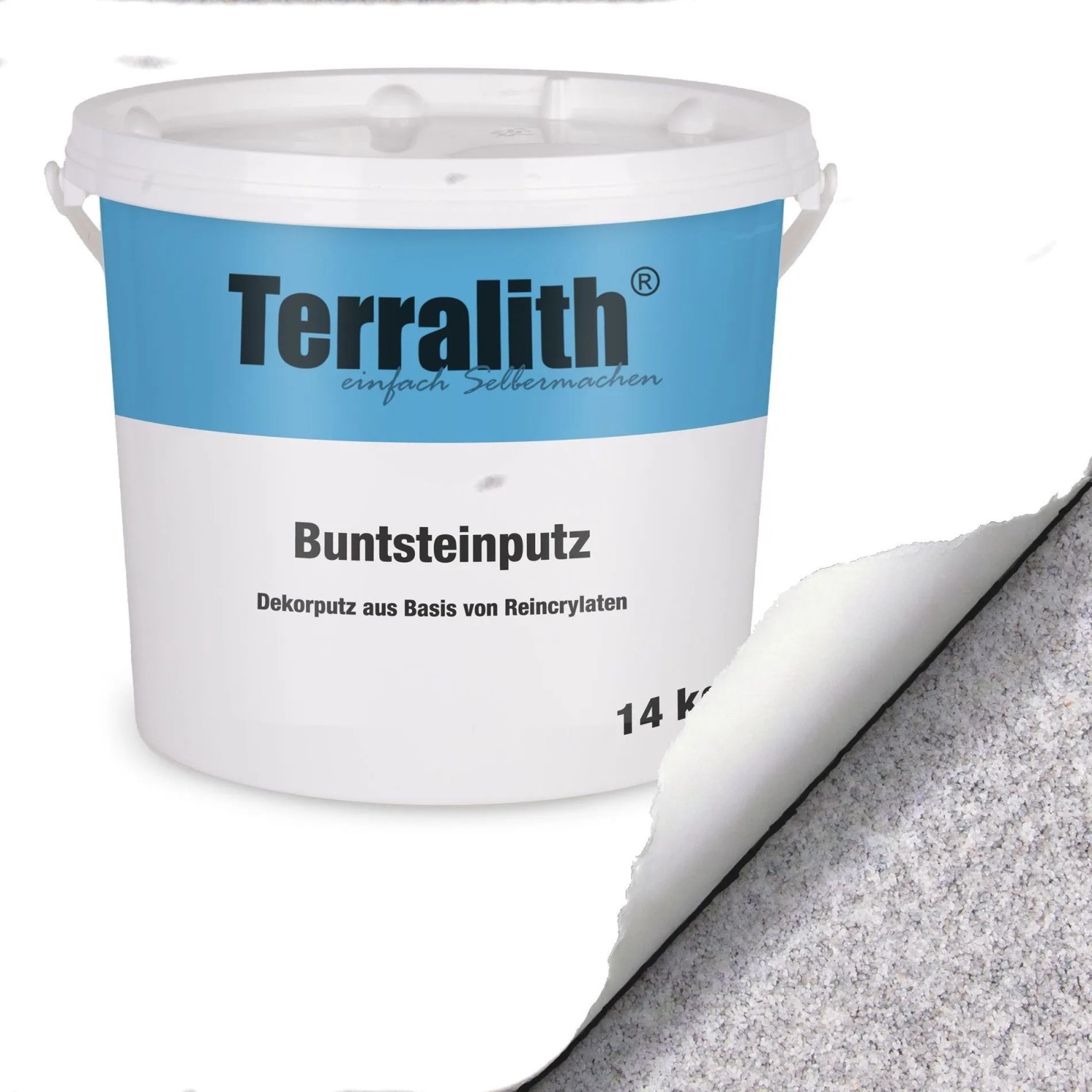 Terralith Buntsteinputz Mosaikputz 1mm 14 kg BSP1039 Weiss Grau