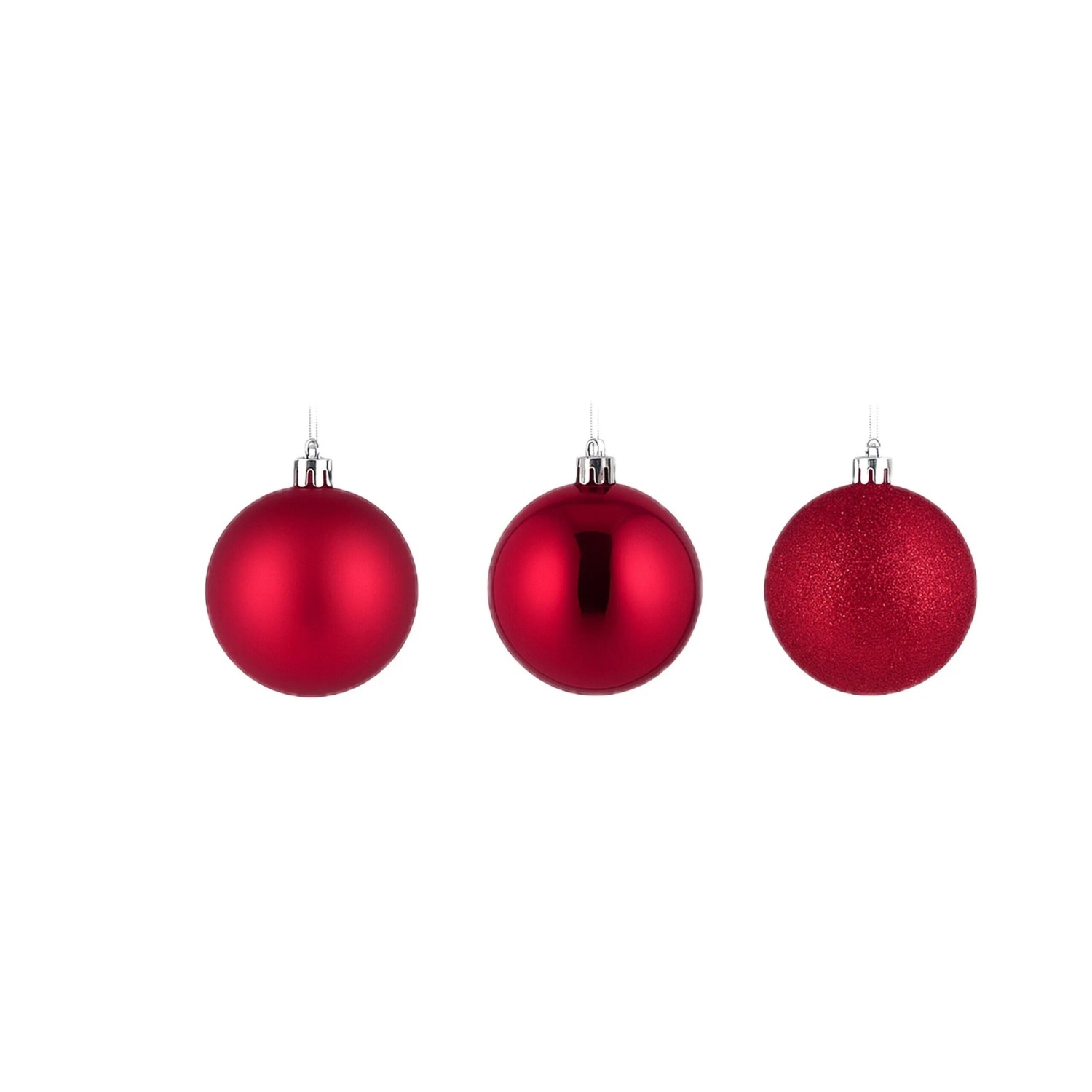 Relaxdays Weihnachtskugeln Kunststoff Rot Bruchsicher 30er Set 7 cm x 6 cm
