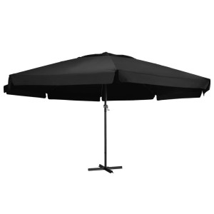 vidaXL Sonnenschirm mit Aluminium-Mast 500 cm Schwarz 47368
