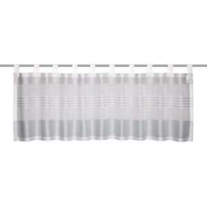Bistrogardine Webstreifen in Bau-Silber, 45x140 cm, mit Schlaufenaufhängung.