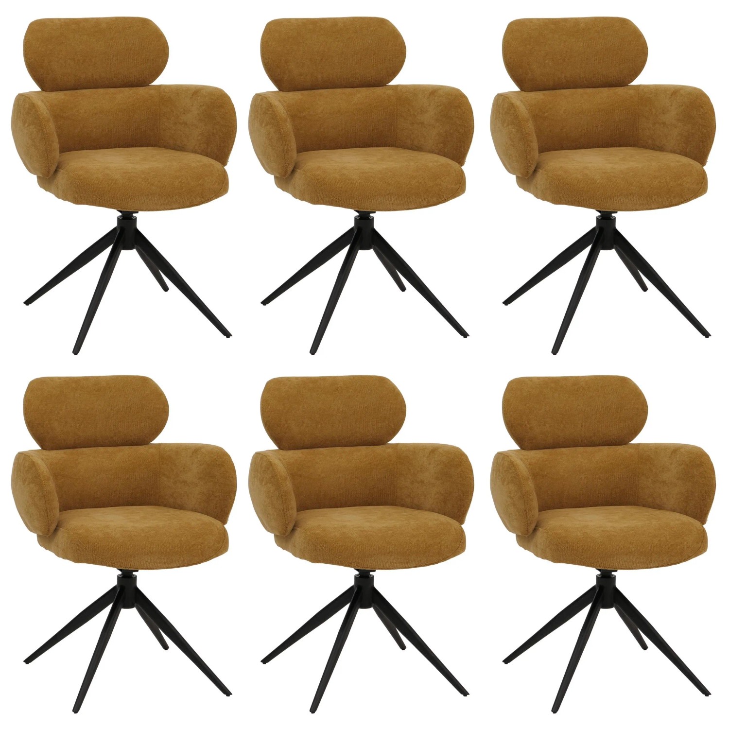 MCW Esszimmerstuhl O77 6er-Set Senfgelb