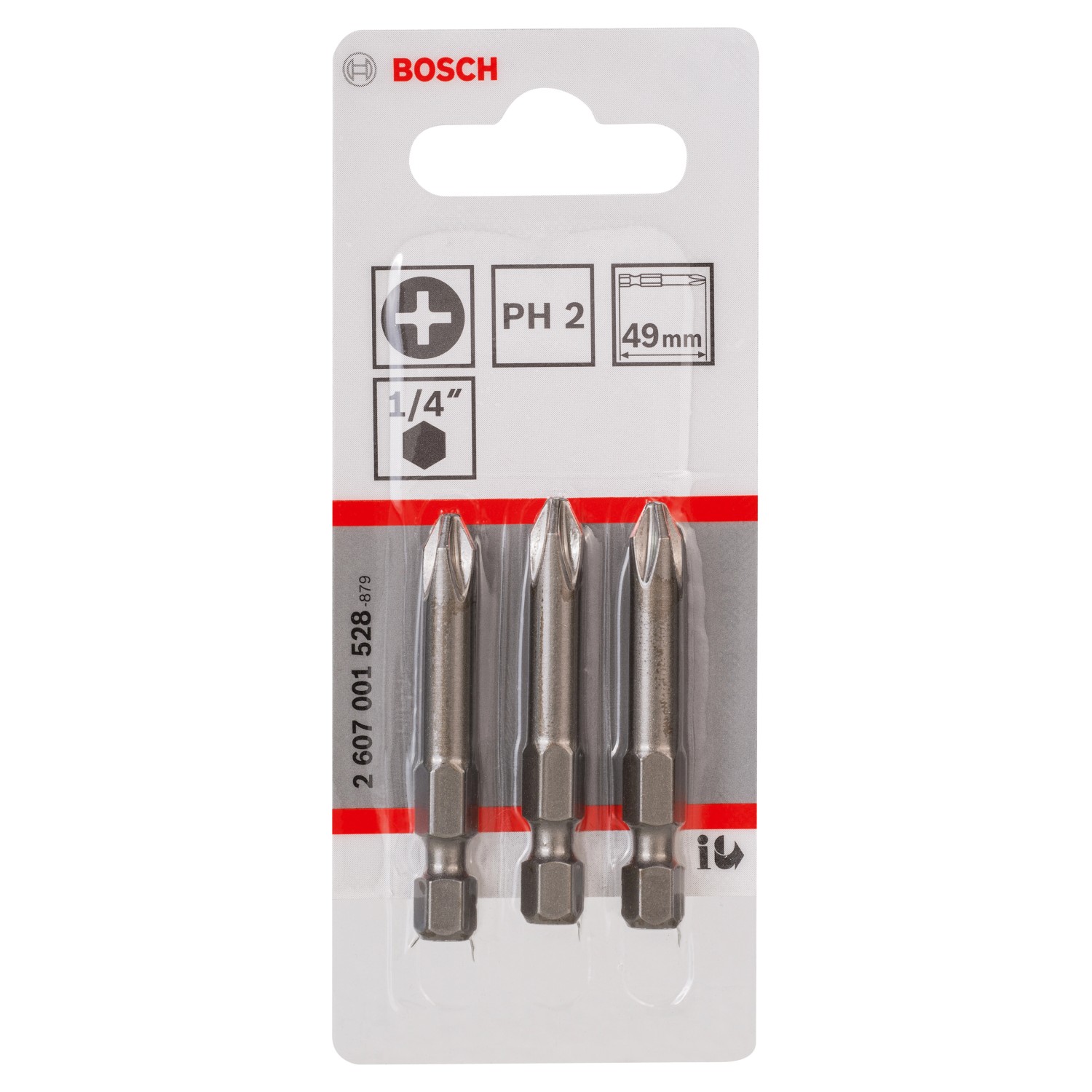 Bosch Schrauberbits Extra Hard PH2 49 mm 3 Stück günstig online kaufen