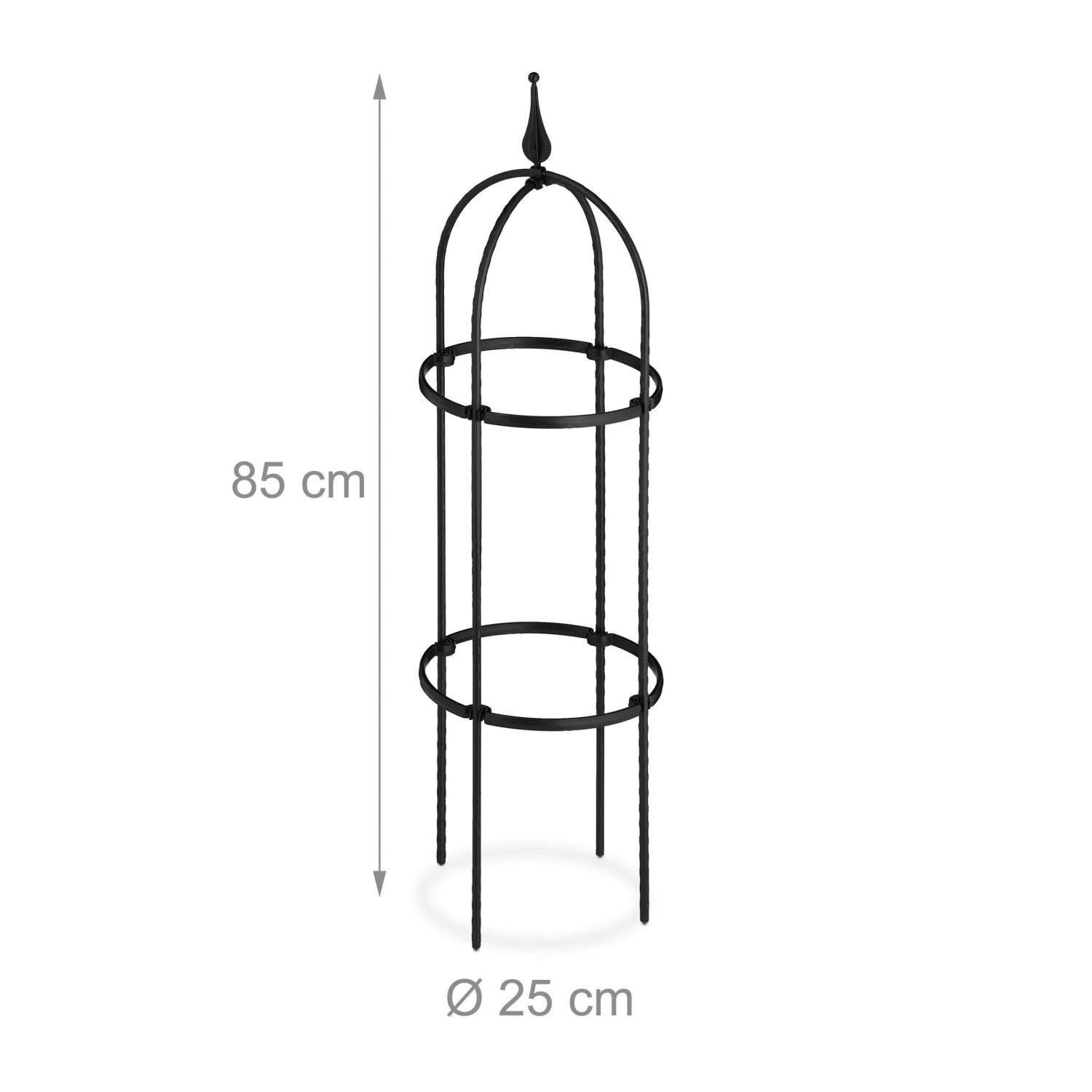 Relaxdays Rankobelisk Stahl Kunststoff Schwarz Verstellbar Wetterfest 2er Set 85 cm x 25 cm 360 g_4