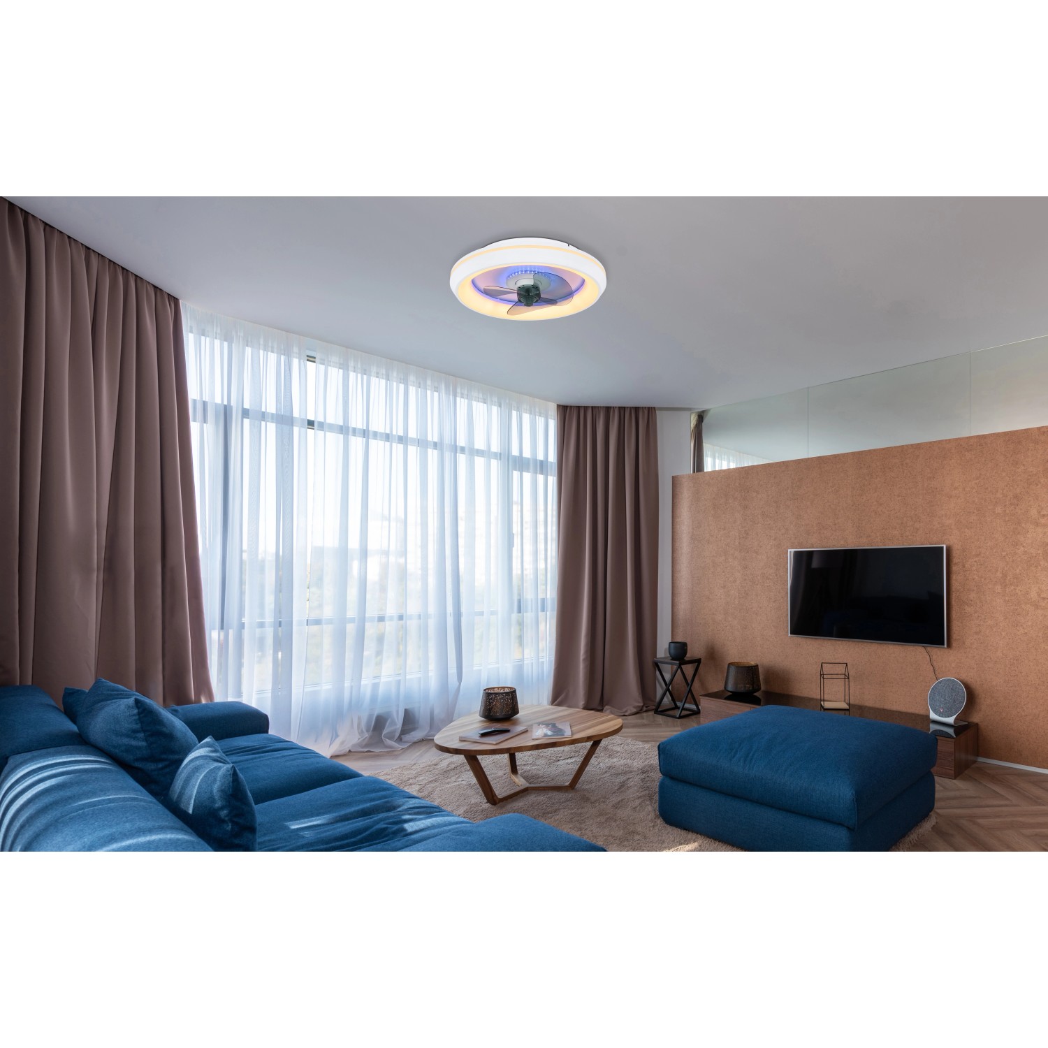 Globo LED-Deckenventilator Joey 2-flammig Weiß 480 x 135 mm günstig online kaufen