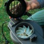 Detailaufnahme: Stiga BL 130c V Elektro-Laubbläser/Sauger mit geöffnetem Gebläse.