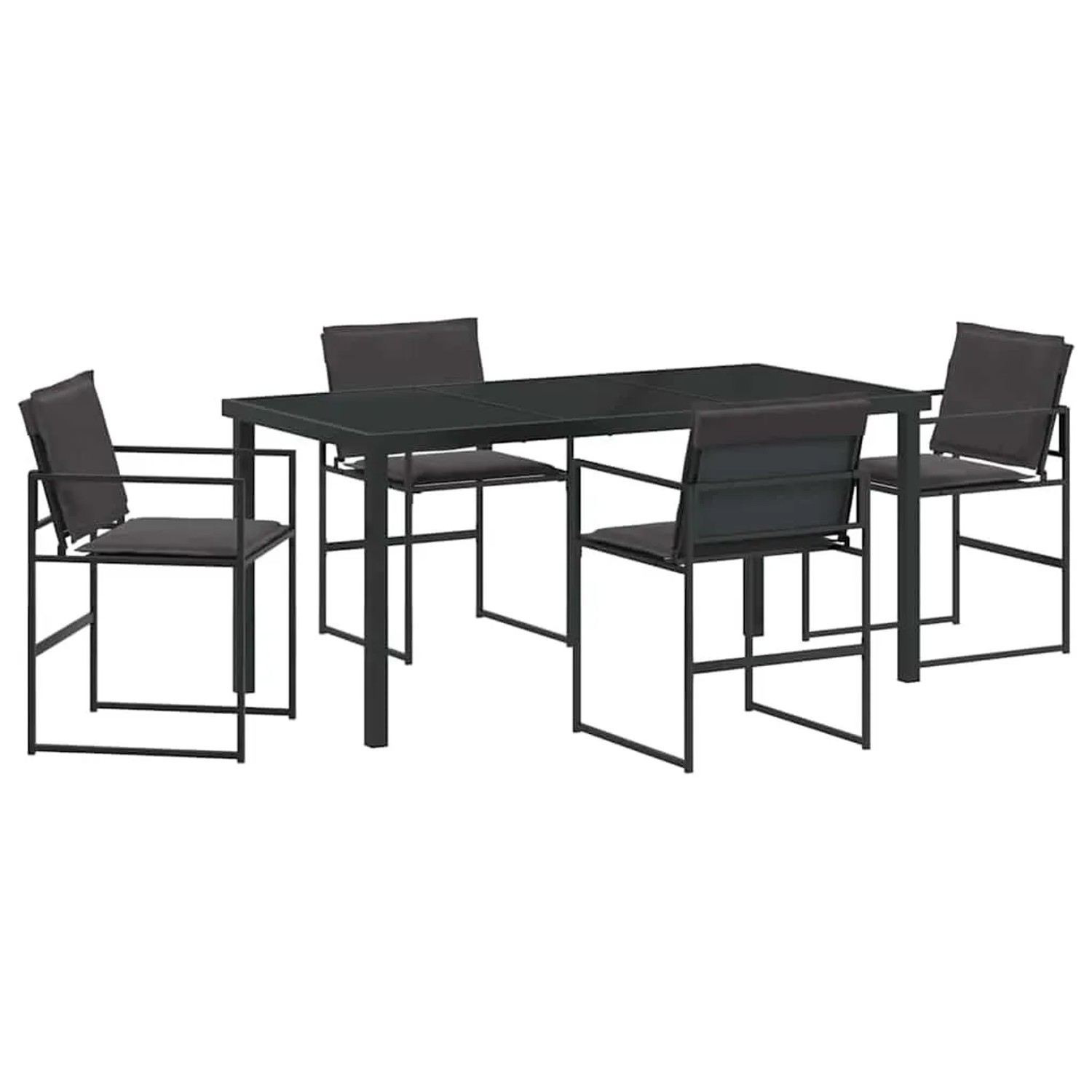 vidaXL Garten Essgruppe 5-Tlg Schwarz Textilene und Stahl 3379334 günstig online kaufen