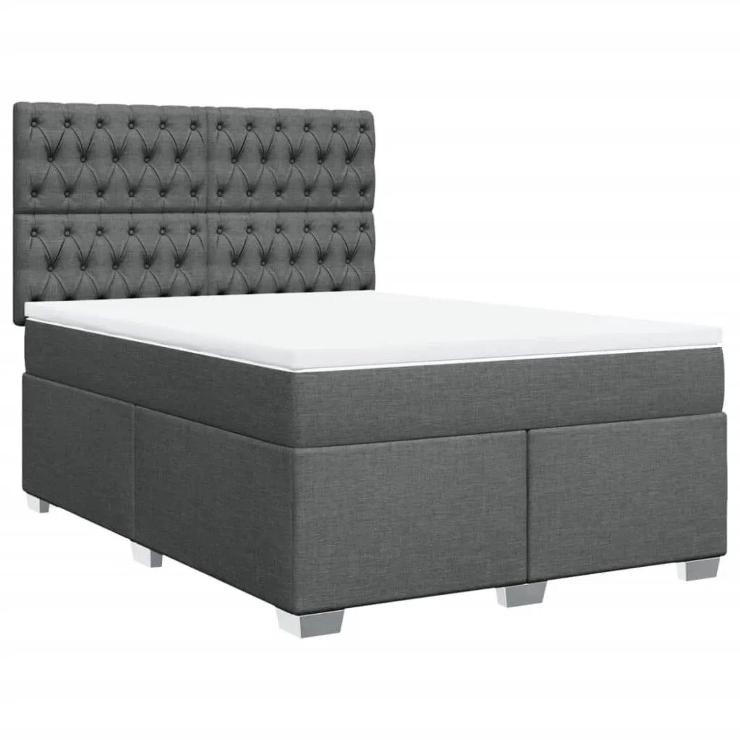 vidaXL Boxspringbett mit Matratze Dunkelgrau 140x190 cm Stoff 3292791 günstig online kaufen