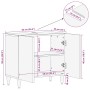 vidaXL Waschbeckenunterschrank, braun, 62x33x58 cm, Holzwerkstoff, mit Maßen