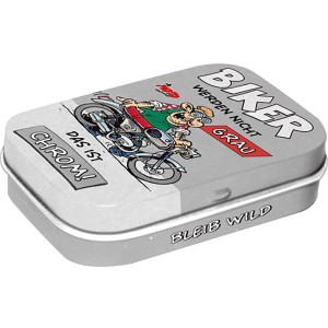 Nostalgic-Art Pillendose mit Biker-Motiv, Metalldose für Küche und unterwegs.