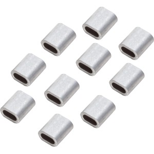 10 Aluminium Presshülsen, 3 mm Durchmesser, für Drahtseile und Schlaufenbildung.