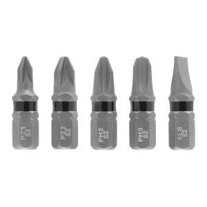 Einhell Impact Bit-Set, 5-teilig, 25 mm, verschiedene Größen (PH/PZ/SL) für Schraubendreher.