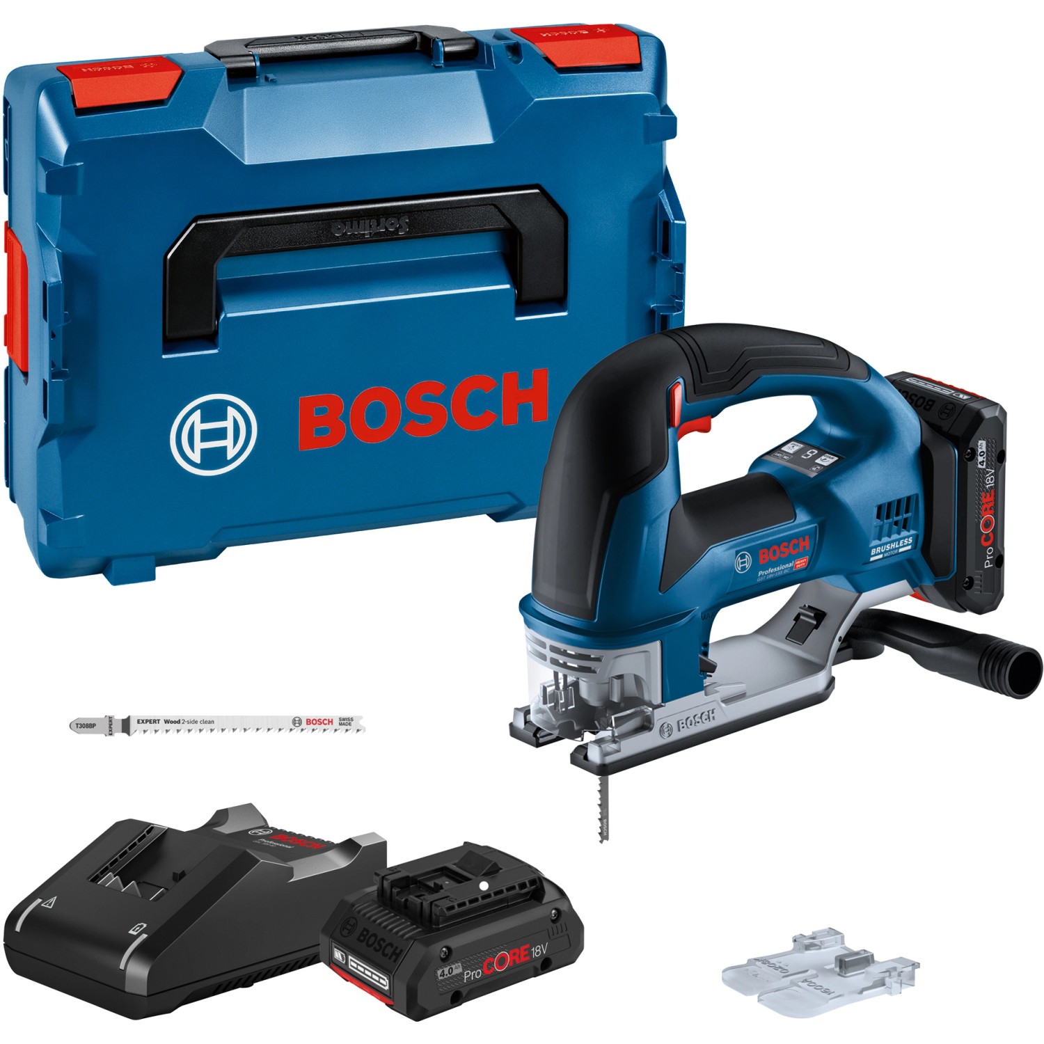 Bosch Professional Akku-Stichsäge GST 18 V-155 BC mit 2 Akkus und L-Boxx