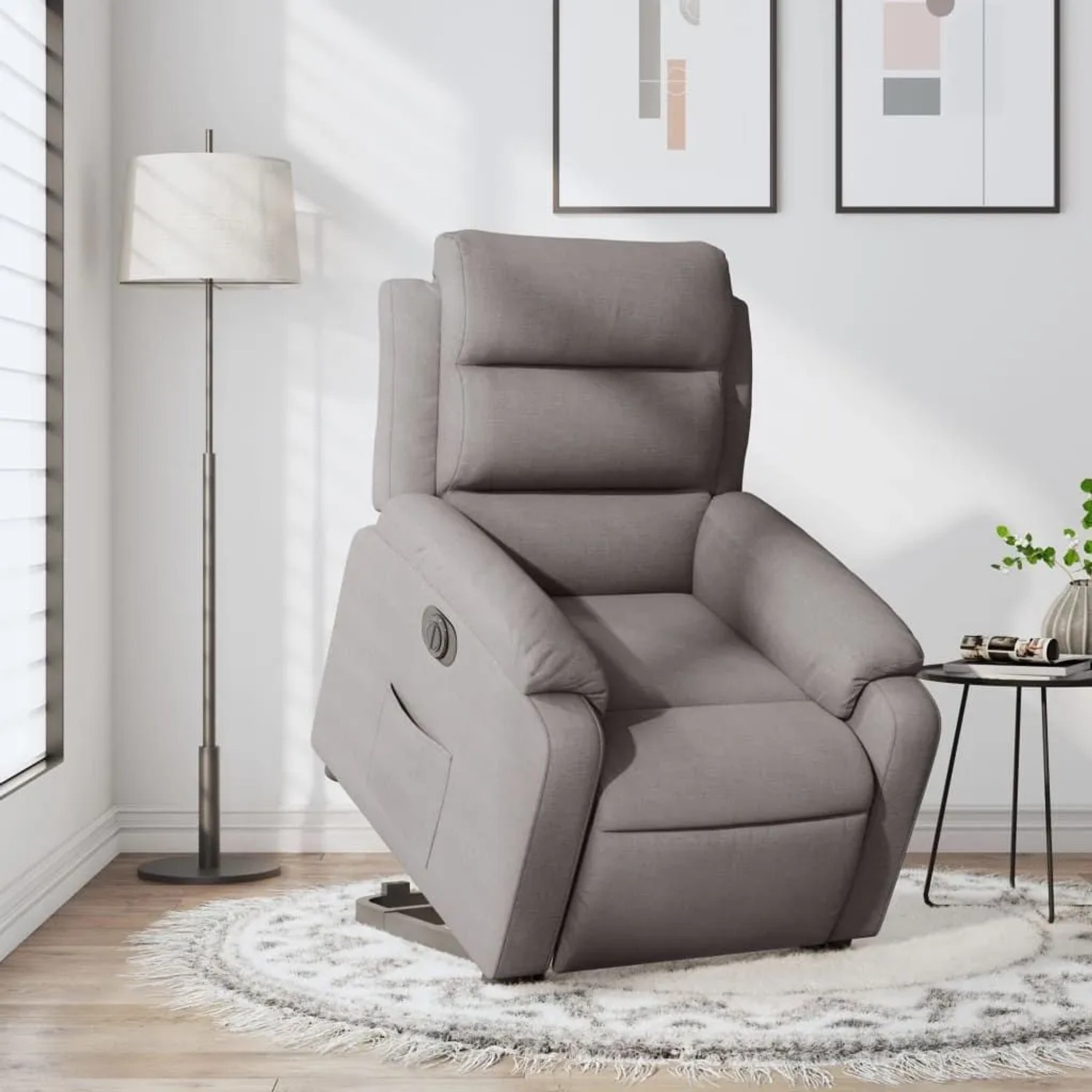vidaXL Relaxsessel mit Aufstehhilfe Elektrisch Taupe Stoff 3205012_15