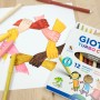 Giotto Turbo Color Fasermaler Skin Tones, 12 Stifte in Hautfarben mit Zeichnung von Händen.