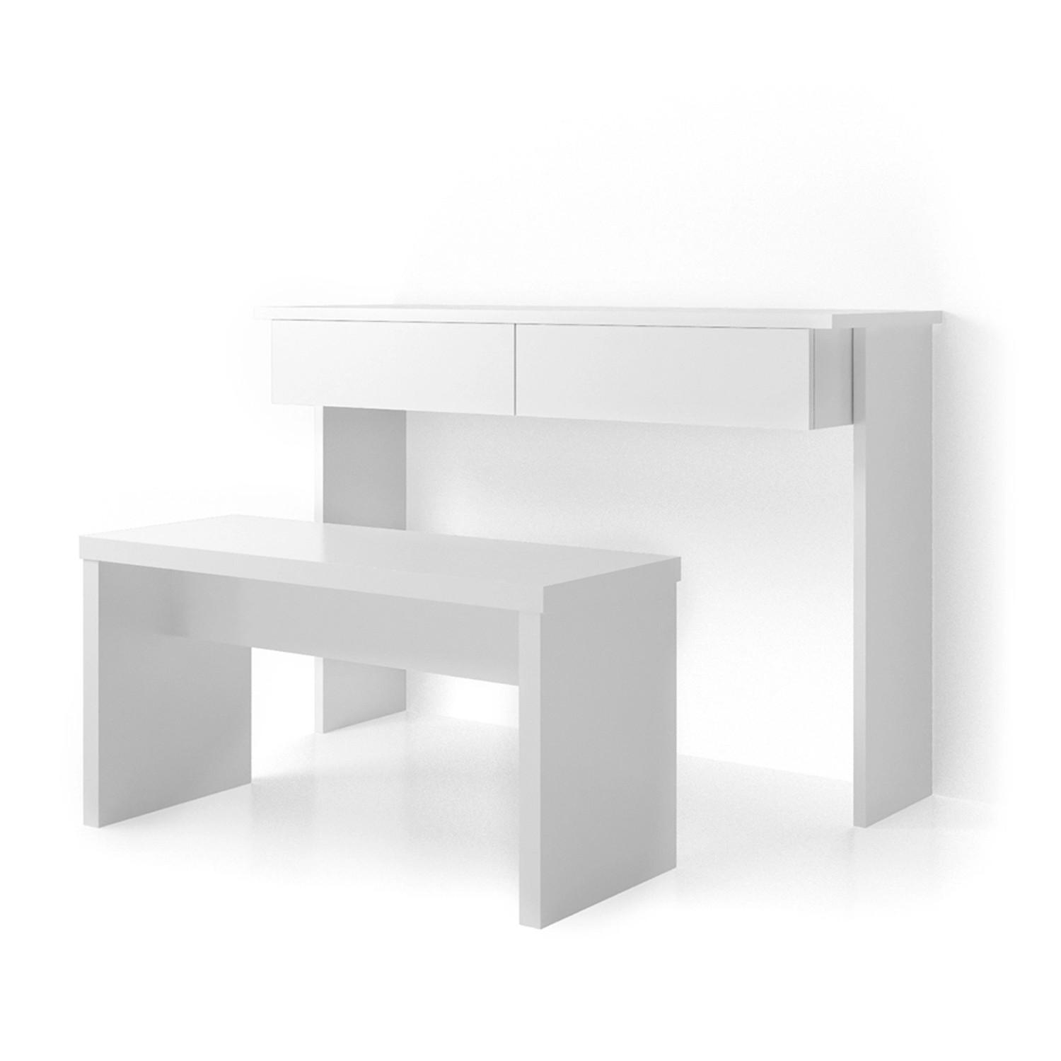 Vicco Schminktisch Azur Weiß 120 cm ohne Spiegel mit Bank günstig online kaufen