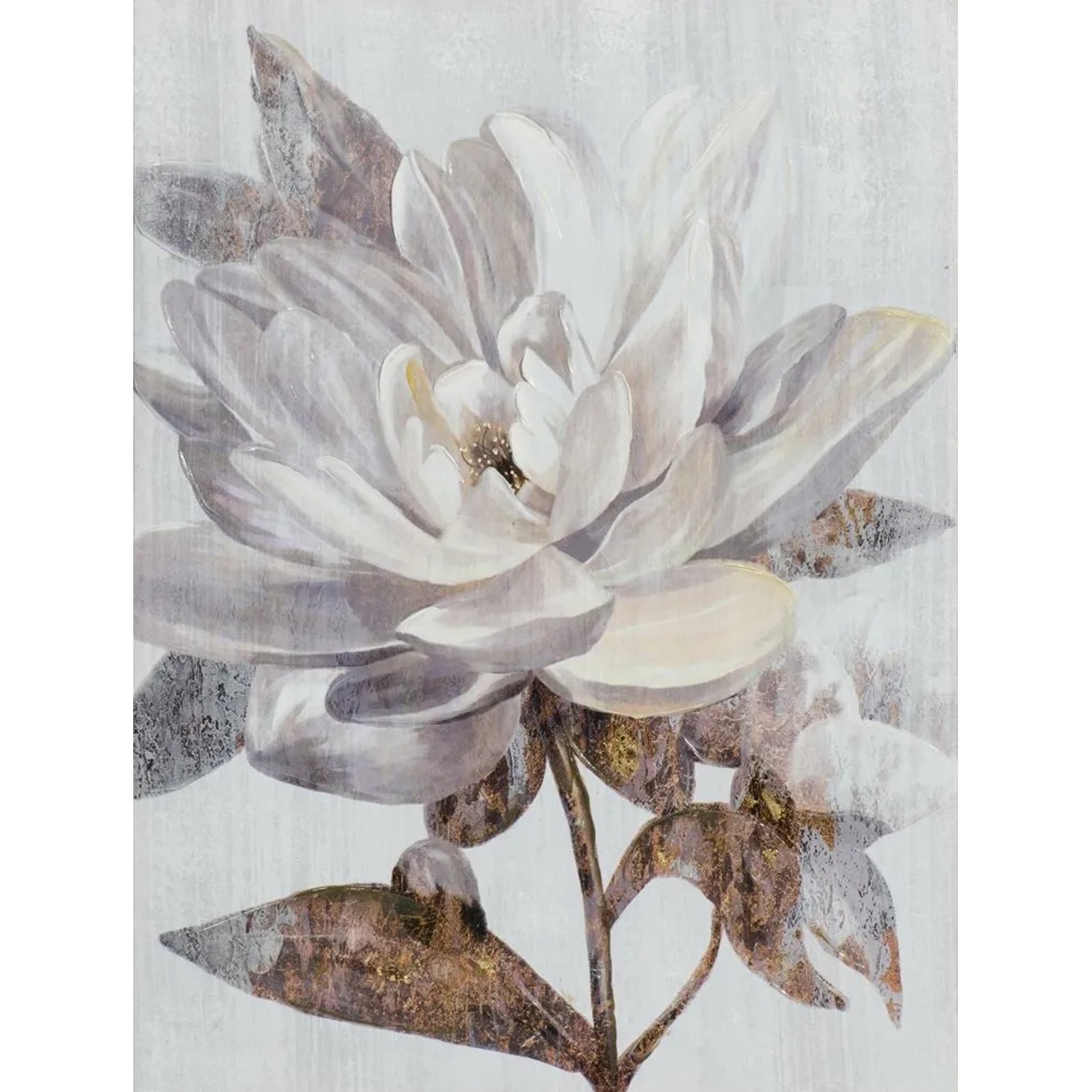 Art Universe Leinwandbild Weiße Lotus Blume 60 x 80 cm