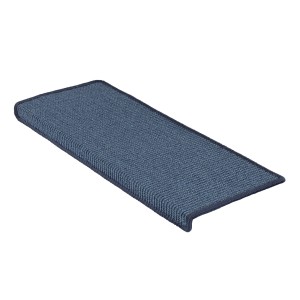 Blaue, rechteckige Karat Stufenmatte aus Sisal mit Selbstklebefunktion für Treppen.