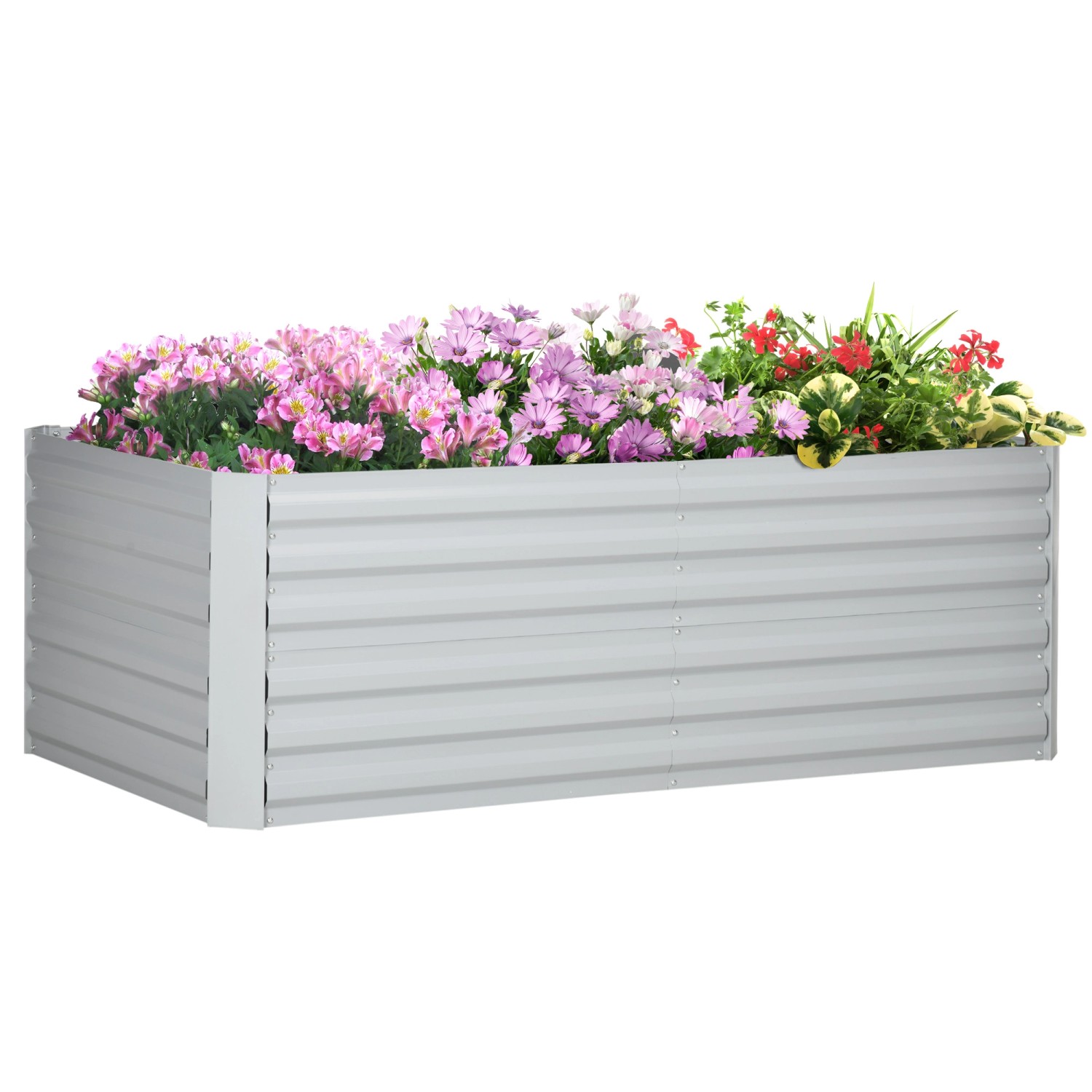 Thumbnail - Outsunny Hochbeet Stahl Hellgrau 180L x 90B x 59H cm