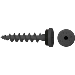 Celo Isolierplattenschraube IPS-H 55 anthrazit. Spezialschraube mit Flachkopf, TX25 Antrieb und Dichtung für Dämmstoff.