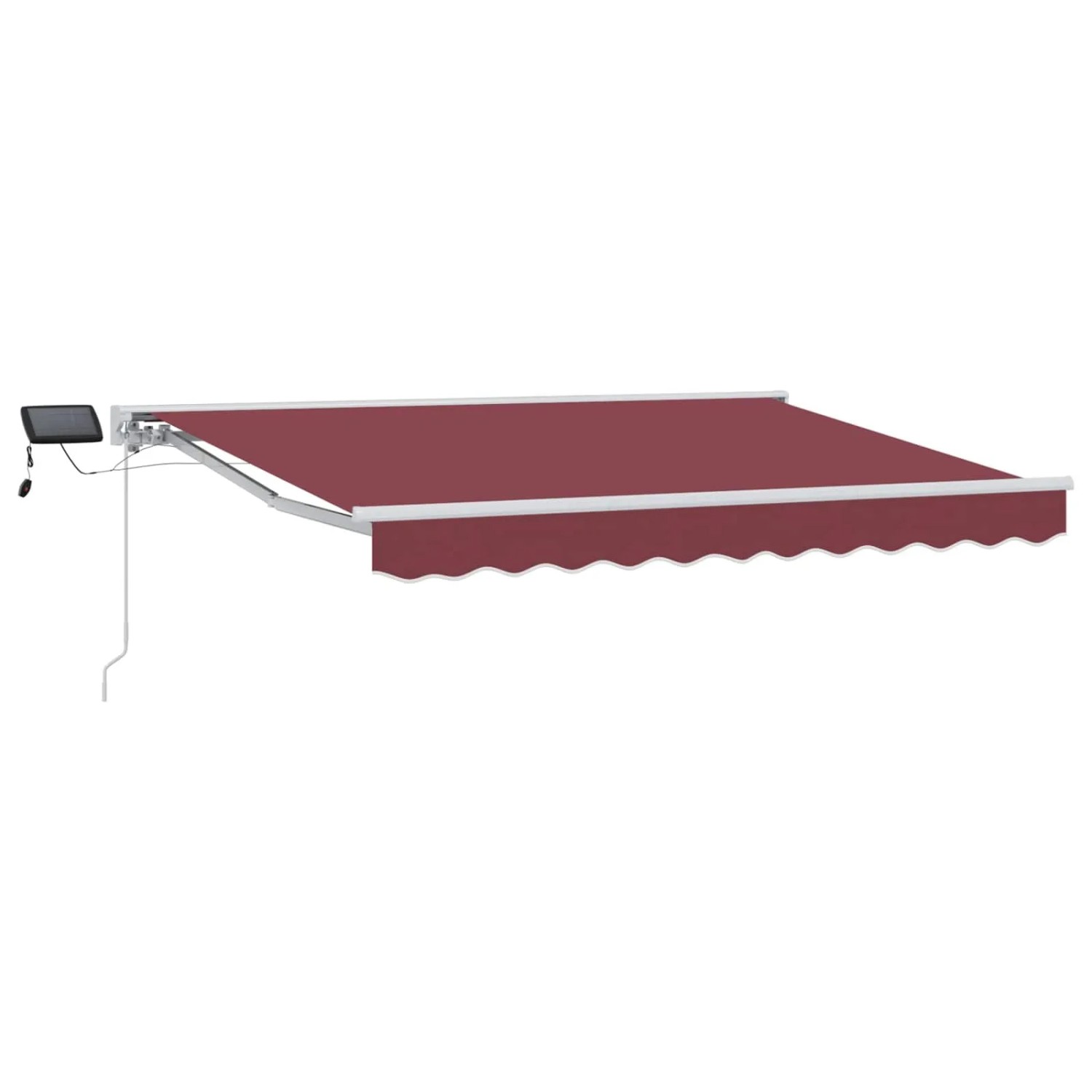 vidaXL Manueller Markisenrahmen mit LEDs Bordeauxrot 3,5 x 2 m 3420539