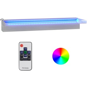 VidaXL Wasserfall-Element 60cm aus Edelstahl mit RGB LEDs und Fernbedienung.