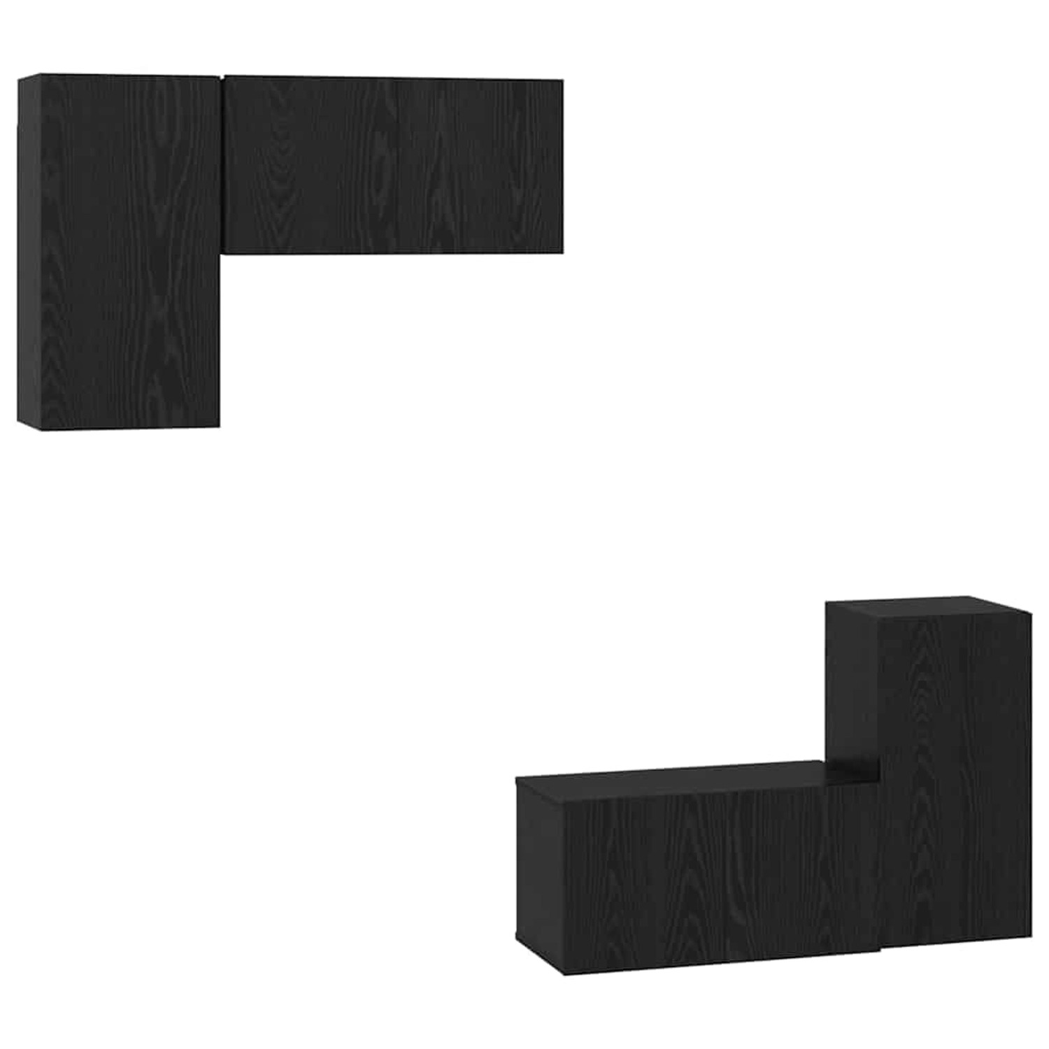 vidaXL TV-Schrank-Set 4-Tlg Schwarz Eichen-Optik 60 x 30 x 30 cm 3393268 günstig online kaufen