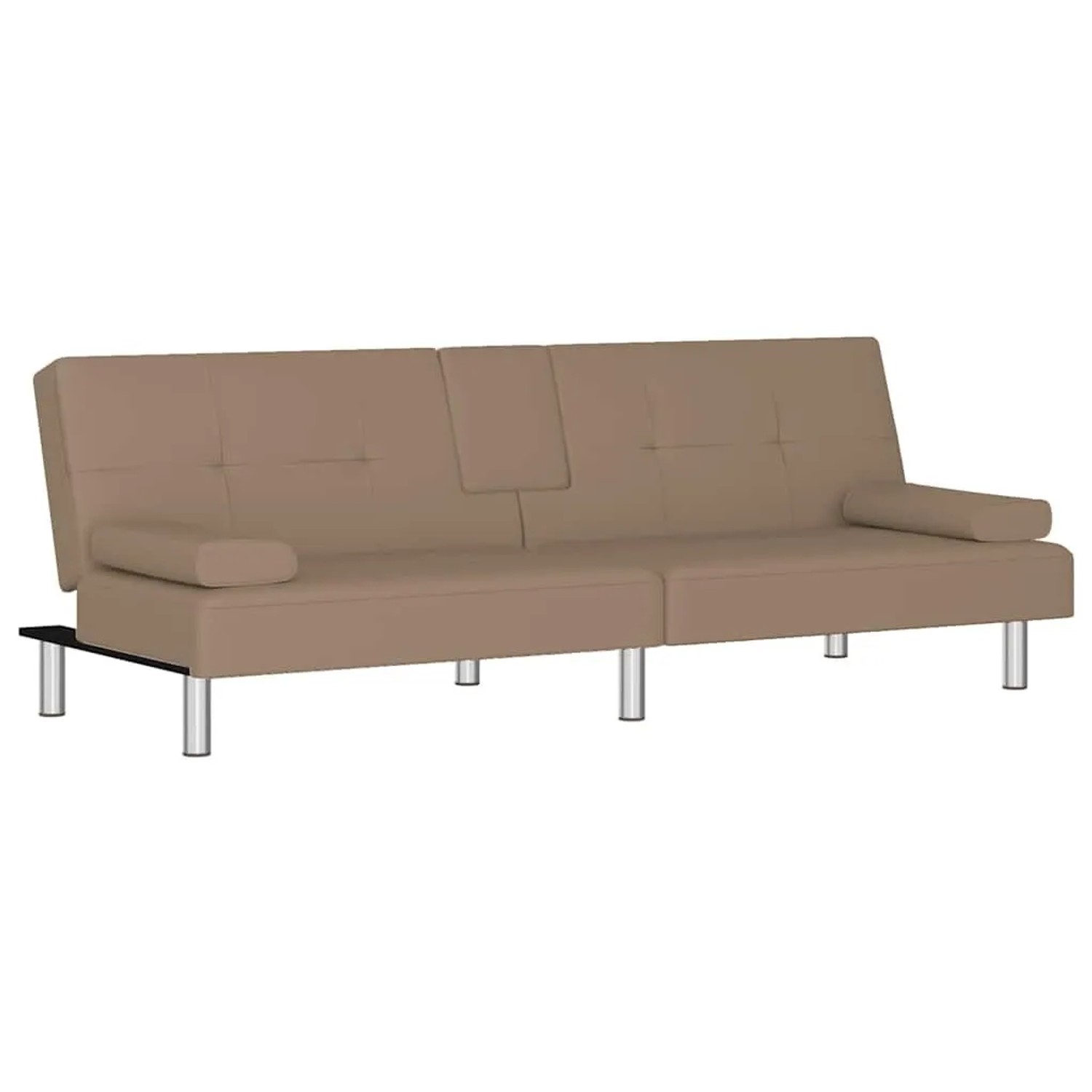 vidaXL Schlafsofa mit Getränkehaltern Cappuccino Kunstleder 351929 günstig online kaufen
