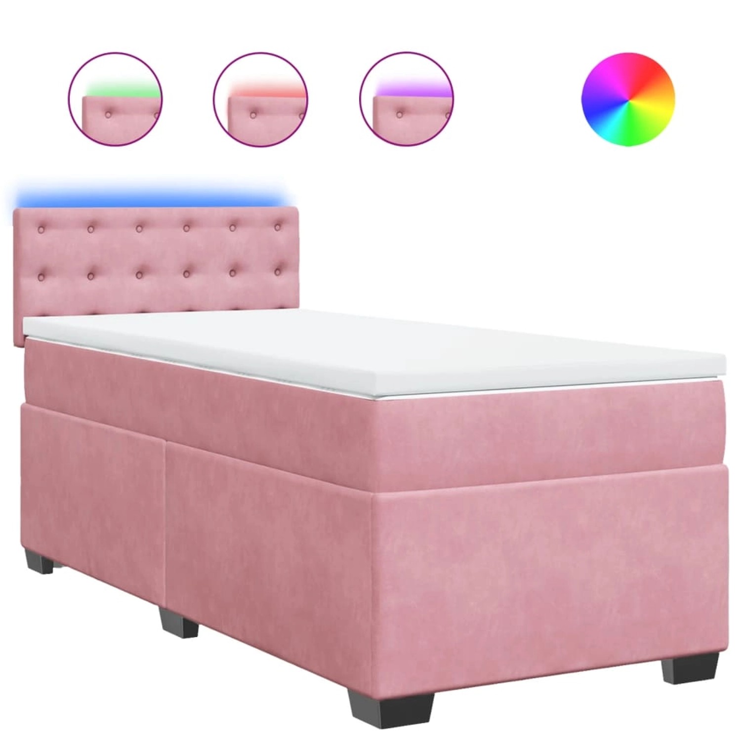 vidaXL Boxspringbett mit Matratze Rosa 100x200 cm Samt 3288551 günstig online kaufen
