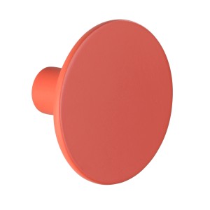 Wandhaken Melle Coral von Wenko, runder Kleiderhaken aus Polyresin in Koralle.
