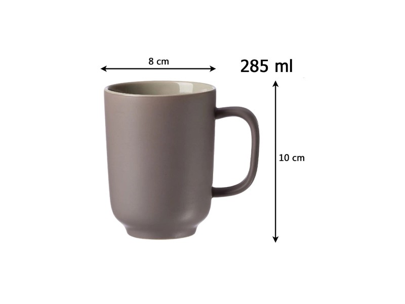 Ritzenhoff & Breker Jasper - Set Di 6 Tazze Da Caffè In Grès - Grigio/Blu Da 250 Ml - Design Purista Con Smalto Opaco/Lucido - Lavabili In Lavastoviglie