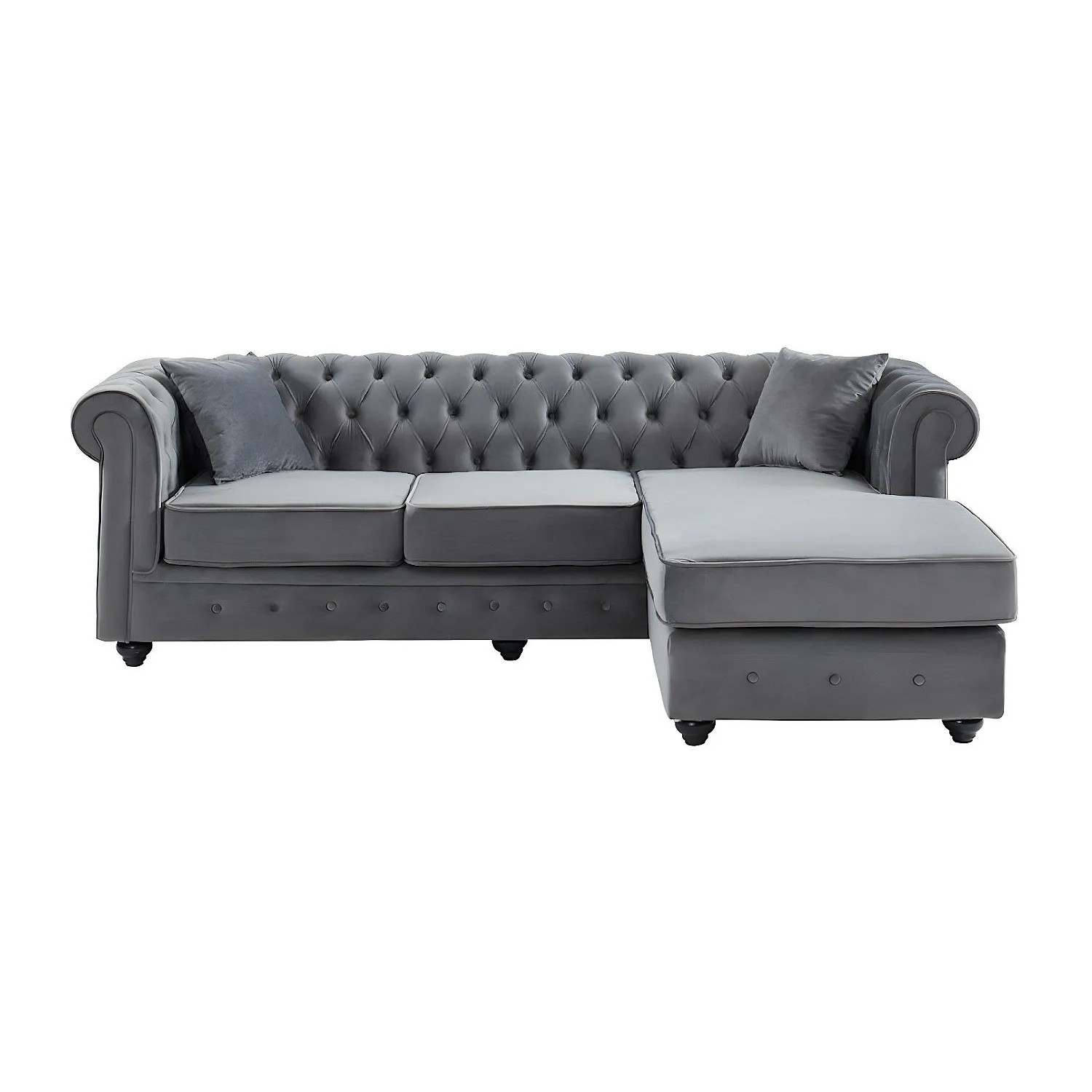 Vente-unique Sofa Ohne Schlafmöglichkeit Toledo Anthrazitgrau 228 cm