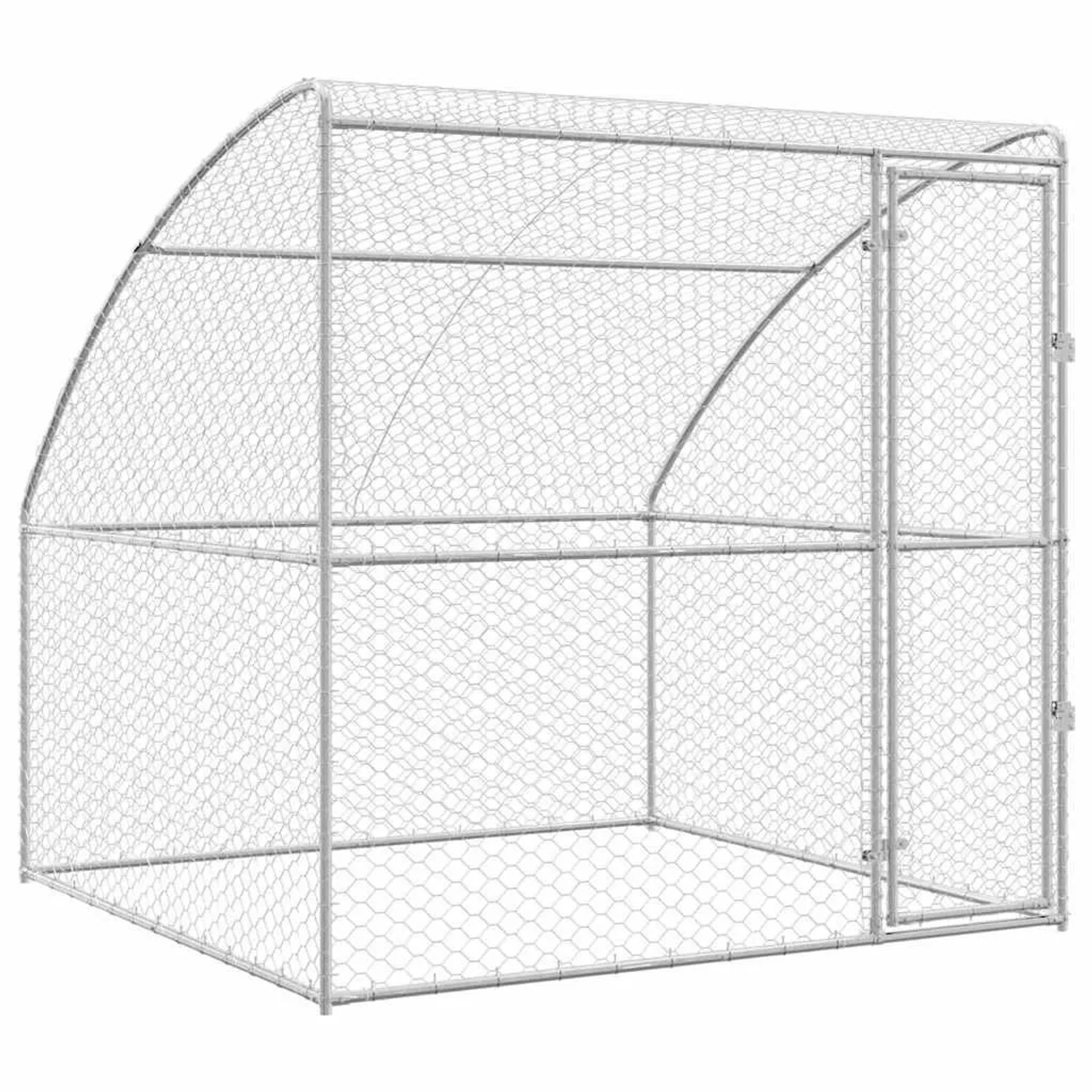 vidaXL Hundekäfig mit Speicher Silber 2 x 2 x 2 m Verzinkter Stahl 42008380