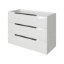 Pelipal Quantum Waschbeckenunterschrank, 100 cm, Schneeweiß Glanz mit 3 Auszügen.